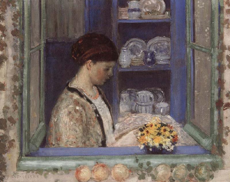 frederick carl frieseke Mis.Frederick in front of the window oil painting image